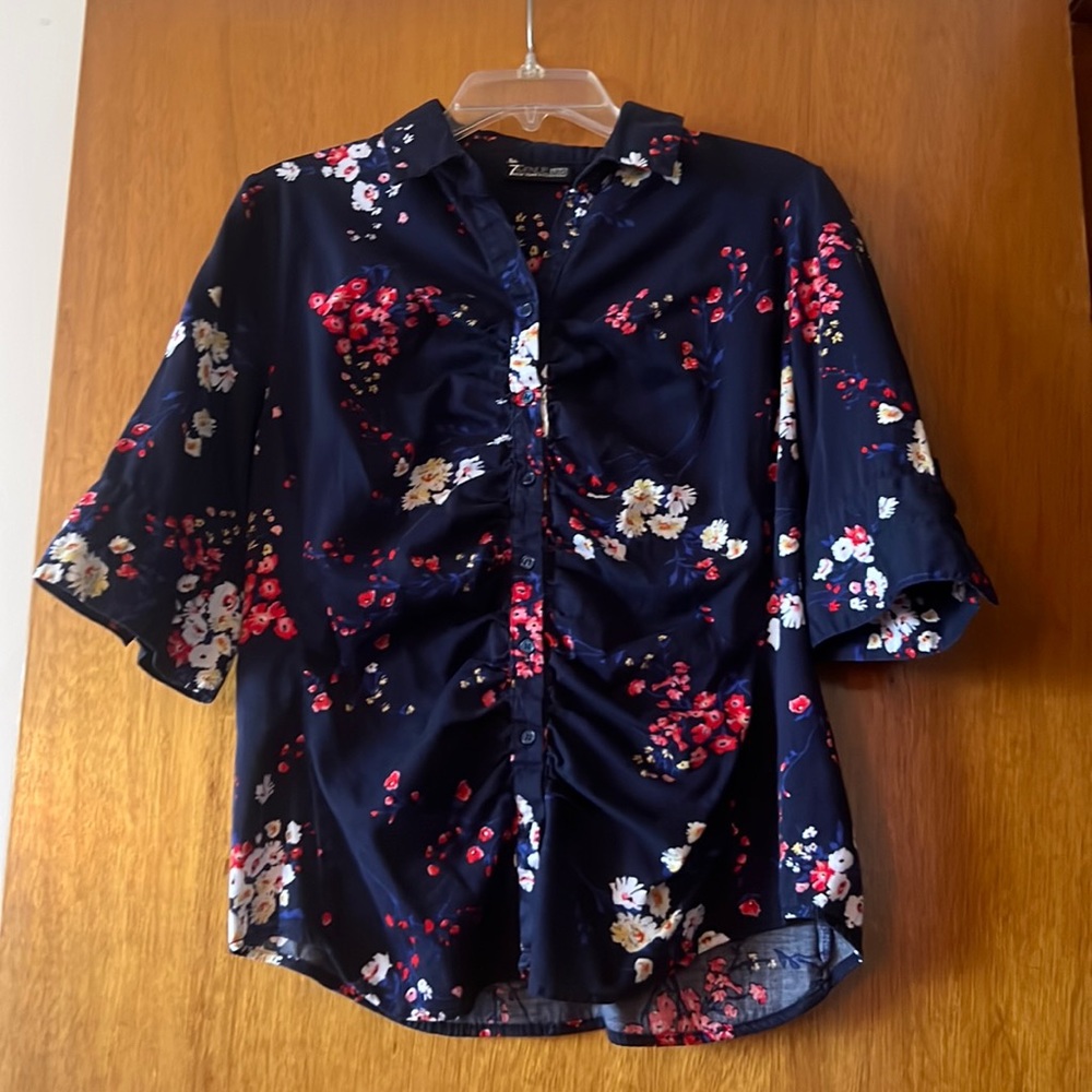 Floral button down blouse